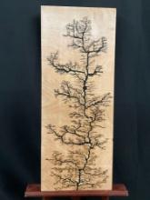Fractal Burnt Wood Art, Lichtenberg figures, signed on the back by the artist, 2016