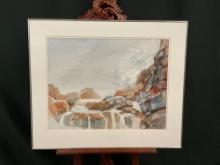 Framed Watercolor by Susan Weathers Crescendo #3 from the Touchstone Gallery, Yachats, Oregon