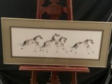 Framed Watercolor Horse Print titled Prairie Dance II by Sarah Richards