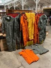 8 pcs Vintage Men's Work Flying Coveralls Outerwear Assortment. 2x Green, Size 42 Long. See pics.