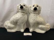Antique English Staffordshire Dogs, Imported from Dorchester, England, Glazed Porcelain
