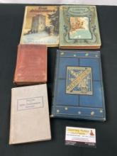 5 Antique German Language Books, Das Sumenschloss, B. Sahrenkrug Sonnenschein ond Regen & more