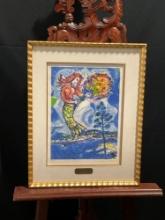 Framed Signed & #d 432/450 LE Litho titled La Sirene Au Pin by Marc Chagall 1887-1985