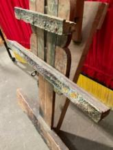 Vintage Rustic Artist's Adjustable Wooden Painting Easel. Measures 29" x 83" See pics.