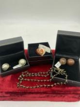 Stunning Bellezza Italy GP necklace plus 2 sets of Blown Glass earrings & Heart pendant also Italy