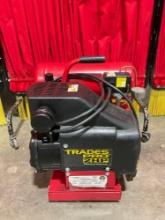 Trades Pro 4 Gallon 2 HP Dual Tank Air Compressor Model 830210. Tested, Works. See pics.