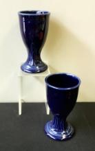 2 Vintage Fiestaware Blue Goblets - 6½"