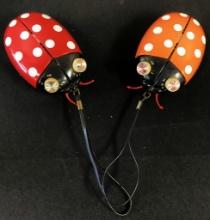 2 Vintage Lady Bug Radios - As Found