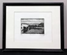 Frank Stack Etching - Bend In The River, 9/75, Signed Lower Right, Framed W