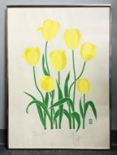 P. Chu Serigraph - Tulips, 132/500, Ed II, Signed Lower Right, Framed W/ Gl