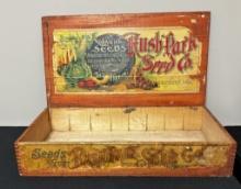 Vintage Early 1900s Seed Box - Rush Park, 27½"x15"x5½"