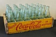 Vintage Wooden Coca-Cola Bottle Crate W/ 24 Bottles
