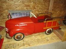 Fire department metal pedal car late 40’s or early 50’s era