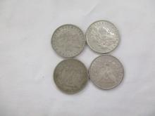 US Silver Morgan Dollars 1881-o, 1900, 1921, 1921-D 4 coins