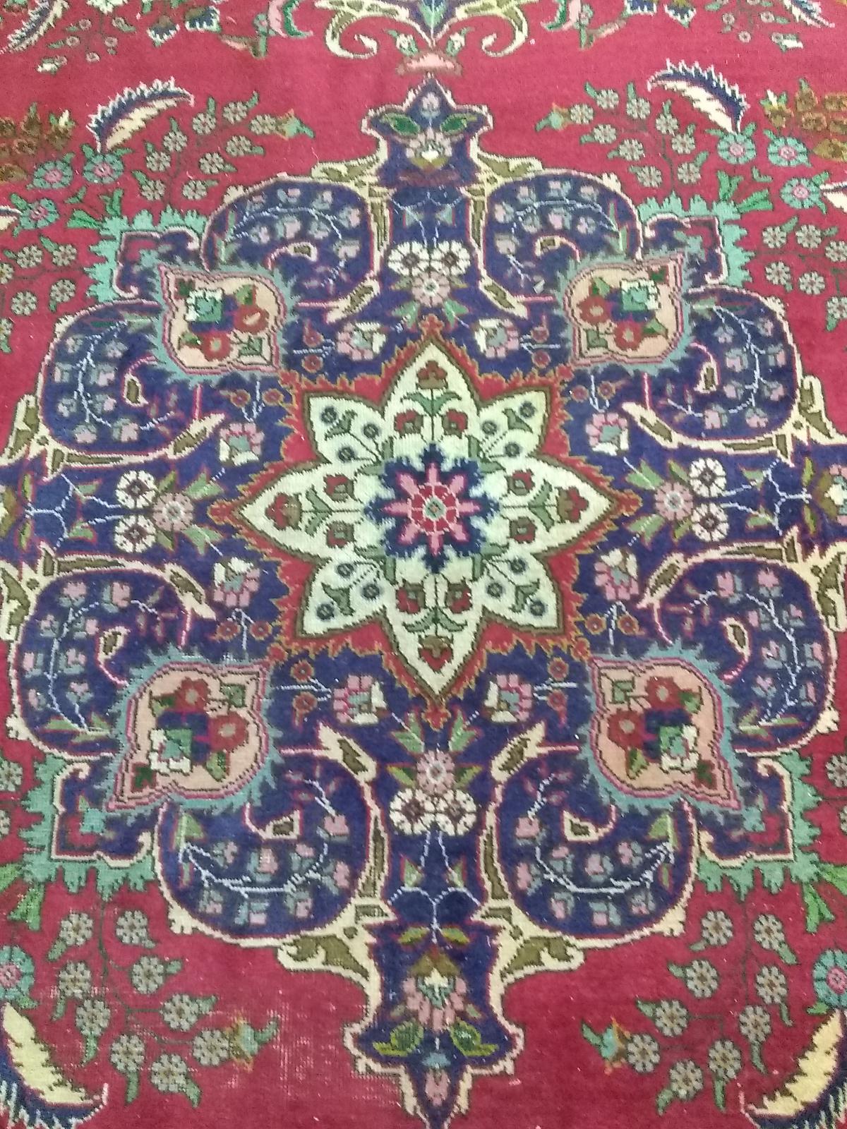 Antique Oriental Tibriz Room Rug