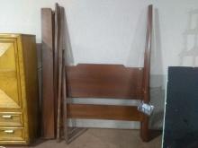 Antique Mahogany Pencil Post Bed (Double) w/ Flat Top Canopy