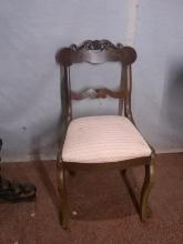 Antique Walnut Side Chair with Carved Back