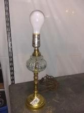 Lamp-Antique Crystal and Brass