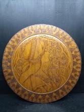 Hand Carved Wooden Wall Plaque