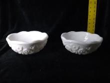 Collection 2 Pressed Milk Glass Bowls