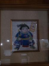Artwork-Framed Japanese Art Shadow Box-Painted Enamel -Samurai