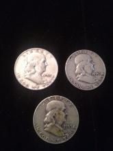 (3) 1953 Franklin Half Dollar (x 3)