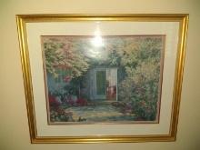 Famed and Double Matted Print, The Sun Porch