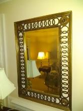 Gold Decorated Mirror with Flower Embossed Corners