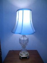 Lead Crystal Lamp with Brass Base