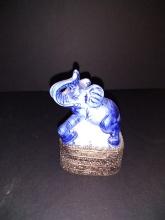 Porcelain and Metal Elephant Trinket Box
