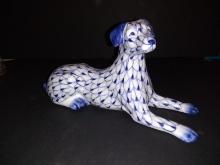 Blue and White Andrea Sadek Dog Figure