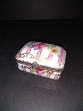 Vintage Handpainted Porcelain Trinket Box