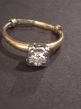 14 kt. gold Ring with Rhinestone Solitaire