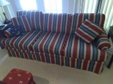 Striped Upholstered Sofa