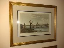 Framed & Matted Print /Lithograph - The Southwark Iron Bridge