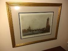 Framed and Matted Print, View of Black Friars Bridge
