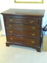 Vintage Mahogany Craftique 4-Drawer Chippendale Chest with Butler Slide