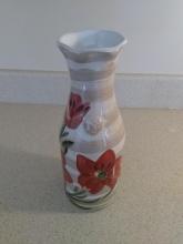 Decorative Ceramic Carafe with Flower Detail