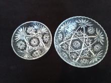 Collection of 2 Pressed Glass Bowls