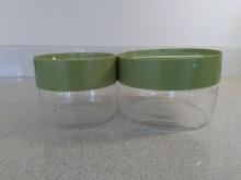 Pair of Vintage Pyrex Avocado Green Storage Containers