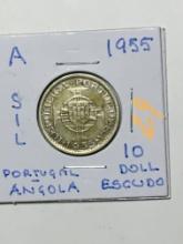 1955 Portugal Angola 10 Escudo
