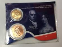 Madison Presidential Dollar With 1st Spouse Medal