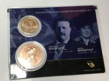 Roosevelt Presidential Dollar With 1st Spouse Medal