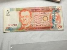 Philippines Vintage Bank Note 20 Piso Crisp