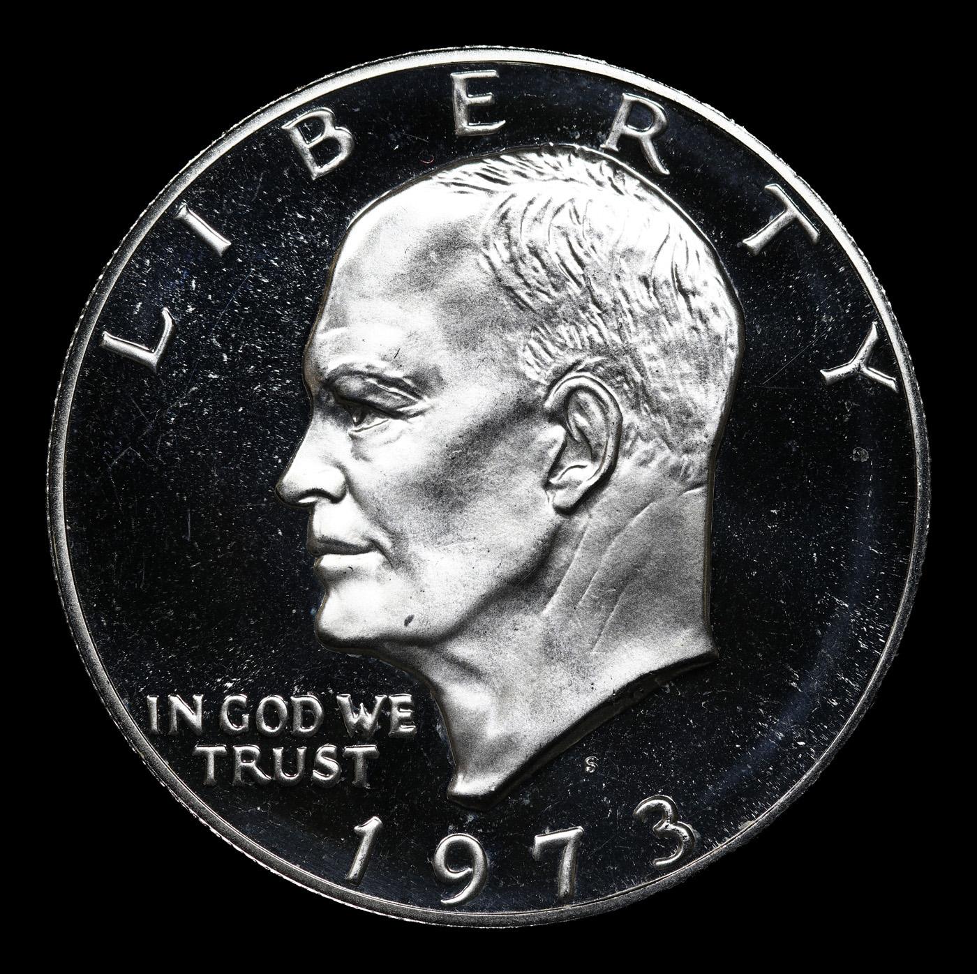 Proof 1973-s Silver Eisenhower Dollar 1 Graded pr69+ dcam By SEGS
