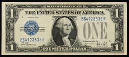 1928B "Funnyback" $1 Blue Seal Silver Certificate Grades xf+