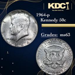 1964-p Kennedy Half Dollar 50c Grades Select Unc