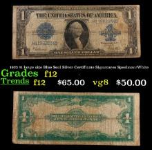 1923 $1 large size Blue Seal Silver Certificate Grades f, fine Signatures Speelman/White