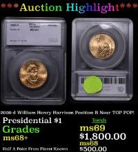 ***Auction Highlight*** 2009-d William Henry Harrison Position B Presidential Dollar Near TOP POP! 1