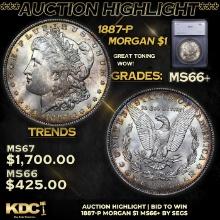 ***Auction Highlight*** 1887-p Morgan Dollar 1 Graded ms66+ By SEGS (fc)
